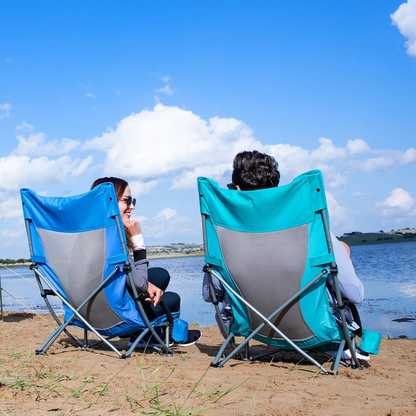 KingCamp High Back Beach Chair Backpack Chair Portable Camping BBQ Travel Picnic with Padded Armrests and Cup Holder