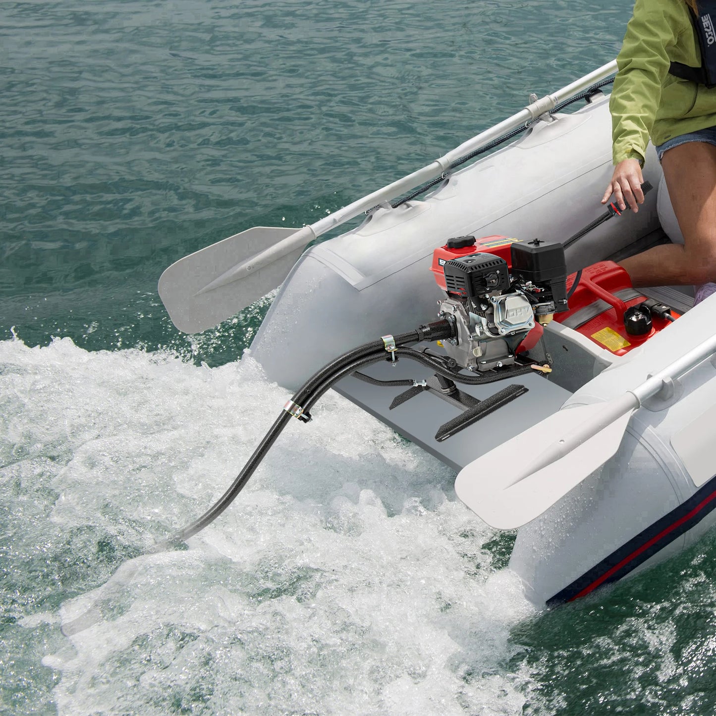 7.5HP 212CC 4 Stroke Outboard Motor Heavy Duty Inflatable Fishing Boat Engine for Stern 9.84 to 19.69 Feet Dinghies
