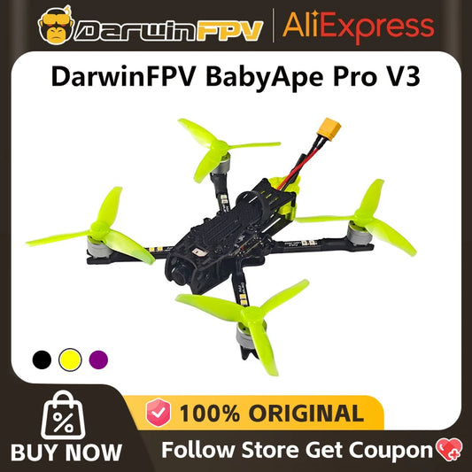 DarwinFPV Baby Ape Pro V3 FPV Drone Flight Control Quadcopter 3 Inch F4 OSD 15A AIO BLHeli S Dshot600 40CH 200mW 700TVL