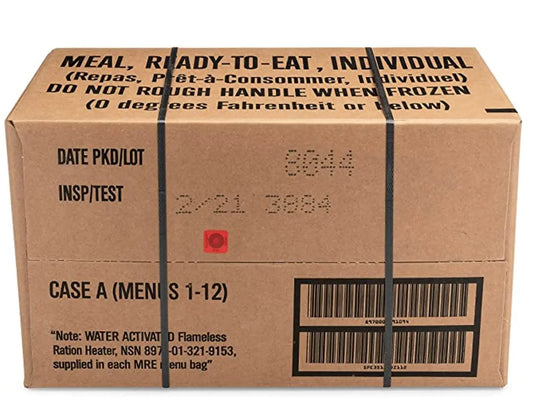 24 Count US Military Surplus MRE Meals Ready to Eat 2021 Inspect A and B Case Bundle Menus 1 to 24