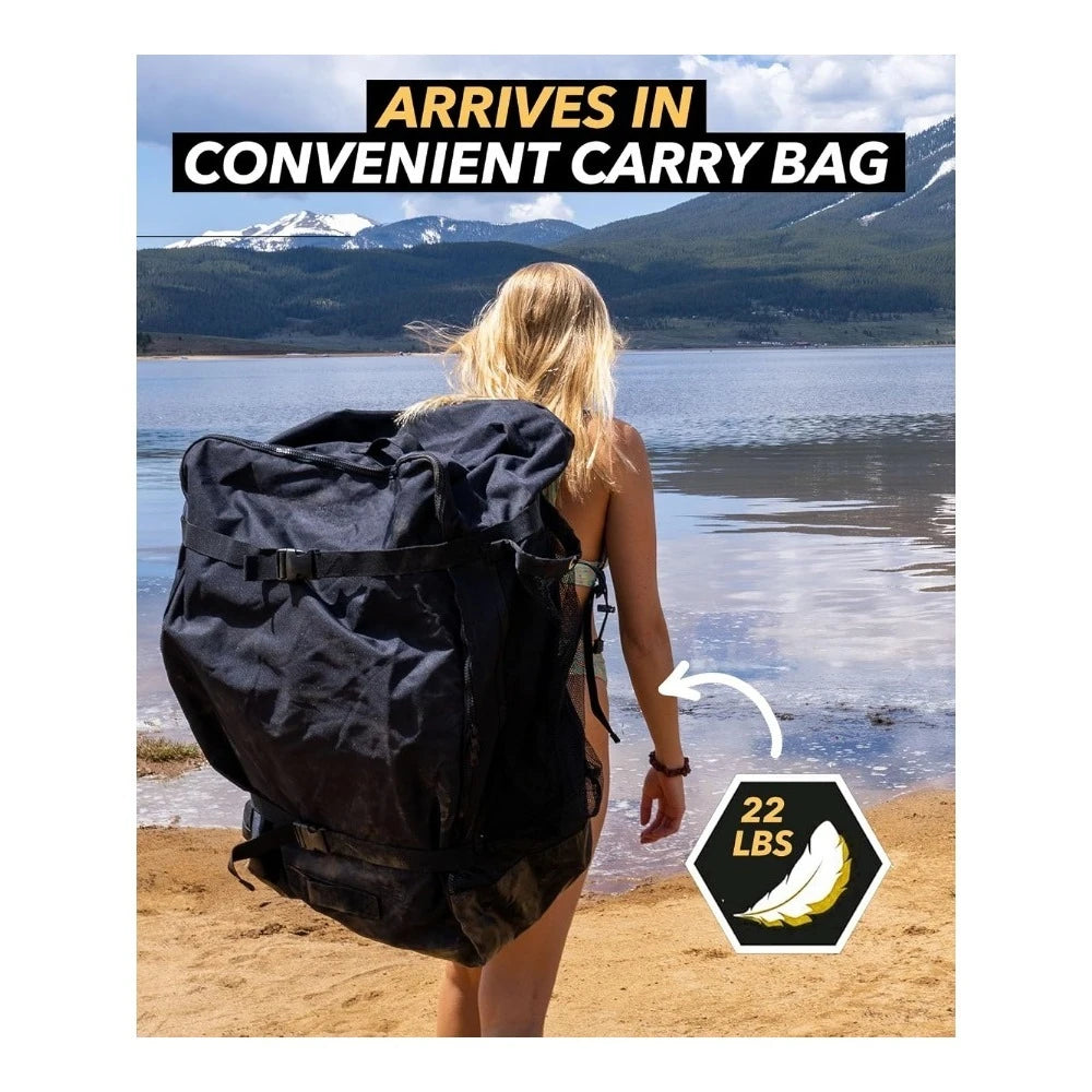 Inflatable Kayak for 1 and 2 Persons with EVA Padded Seats High Back Support Paddles and Pump