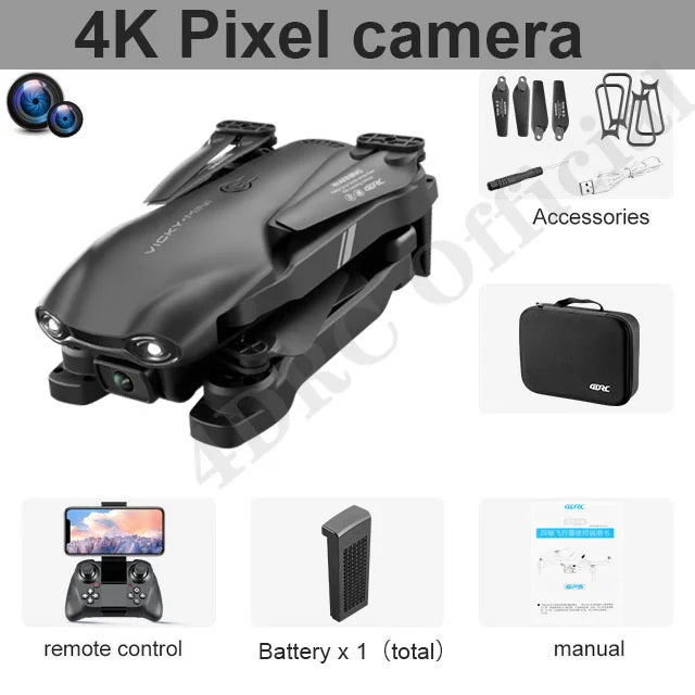 4DRC New Mini Drone With Wide Angle HD 4K 1080P Dual Camera WiFi FPV RC Foldable Quadcopter Gift Toys