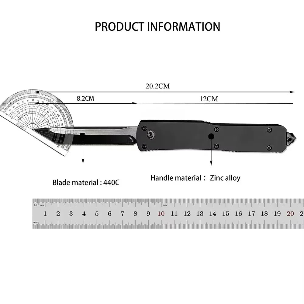 Micro UT70 Survival Tactical Pocket Knife 440C Stainless Steel Blade Zinc Alloy Handle EDC Hunting Utility Tool