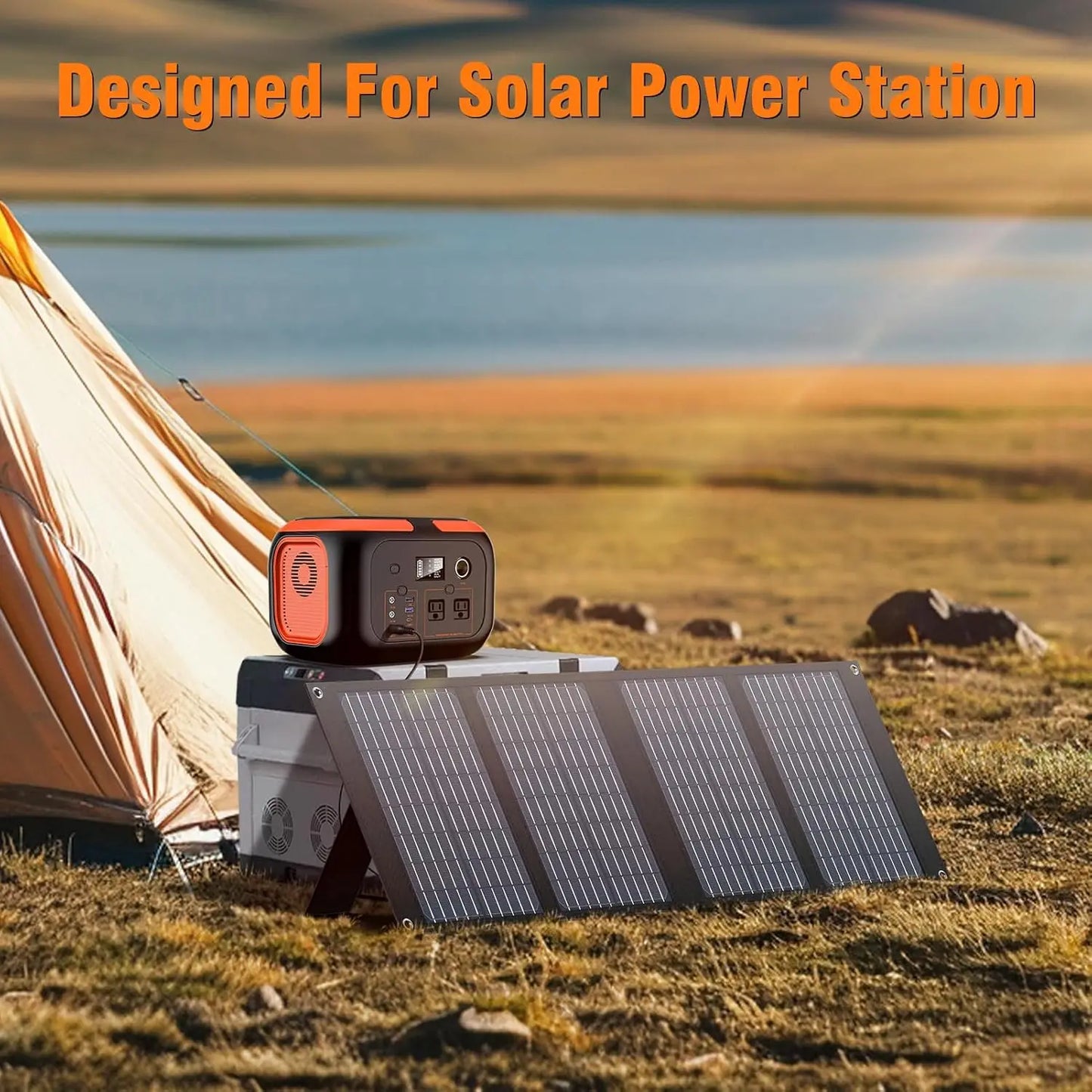 40W Foldable Solar Panel USB QC3.0 USB-C Output Portable Waterproof Battery Charger for Power Station Outdoor Camping Hiking