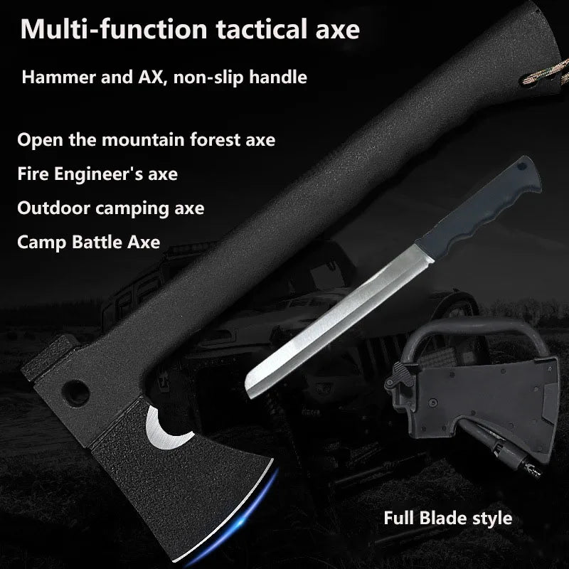 Outdoor Camping Axes and Survival Gear Lightweight Axes with Nested Serrated Wood Saw Knives and Magnesium Ignition Tools
