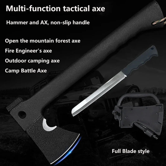 Outdoor Camping Axes and Survival Gear Lightweight Axes with Nested Serrated Wood Saw Knives and Magnesium Ignition Tools