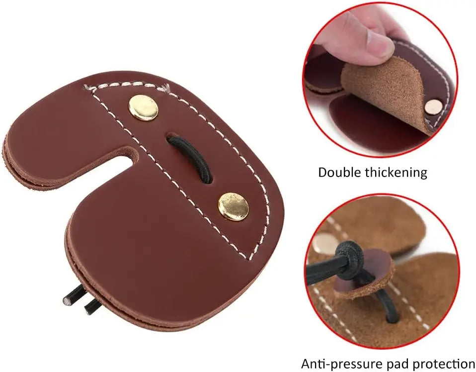 VGEBY Archery Finger Guard Leather Finger Tabs for Traditional Recurved Bow Artificial Finger Protection