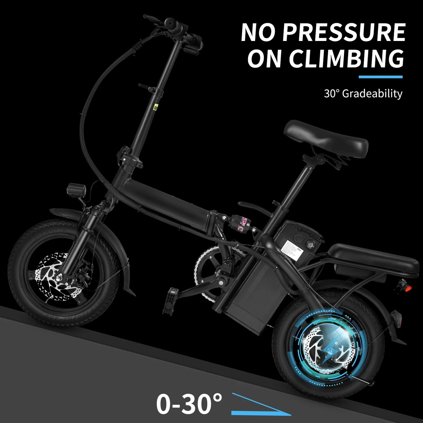 Adult Folding Basket Electric Bicycle 400W High Speed 48V Detachable Battery 14 Inch Front and Rear Double Brake