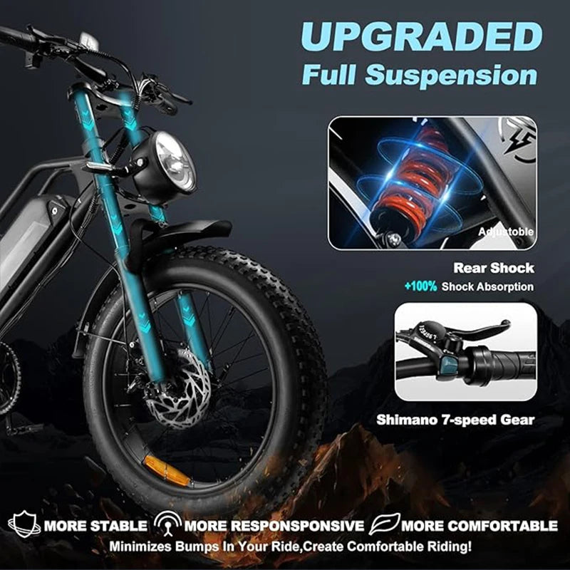 1000W 28mph 24 Mile Range 48V 15ah Detachable Battery Adult Electric Mountain Bike with Mechanical Disc Brake 20 Inch Wheel