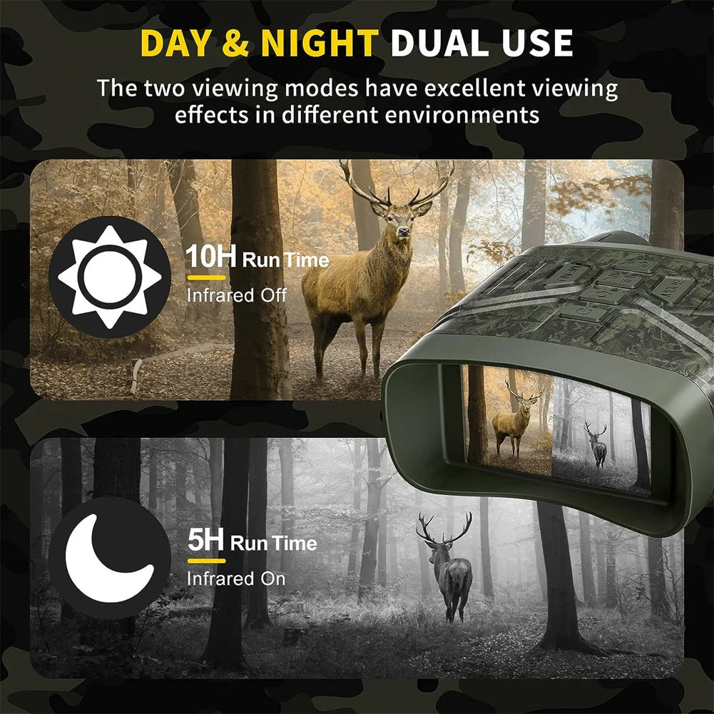 4K Night Vision Binoculars 5X Digital 800m Infrared Telescope Goggles for Hunting and Camping Video Recording