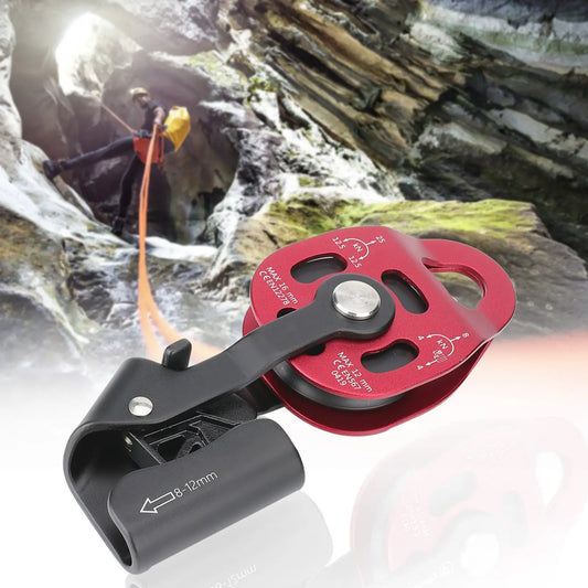 4KN Aluminium Heavy Duty Single Swivel Rope Pulley Block for 8 to 12mm Rope Climbing