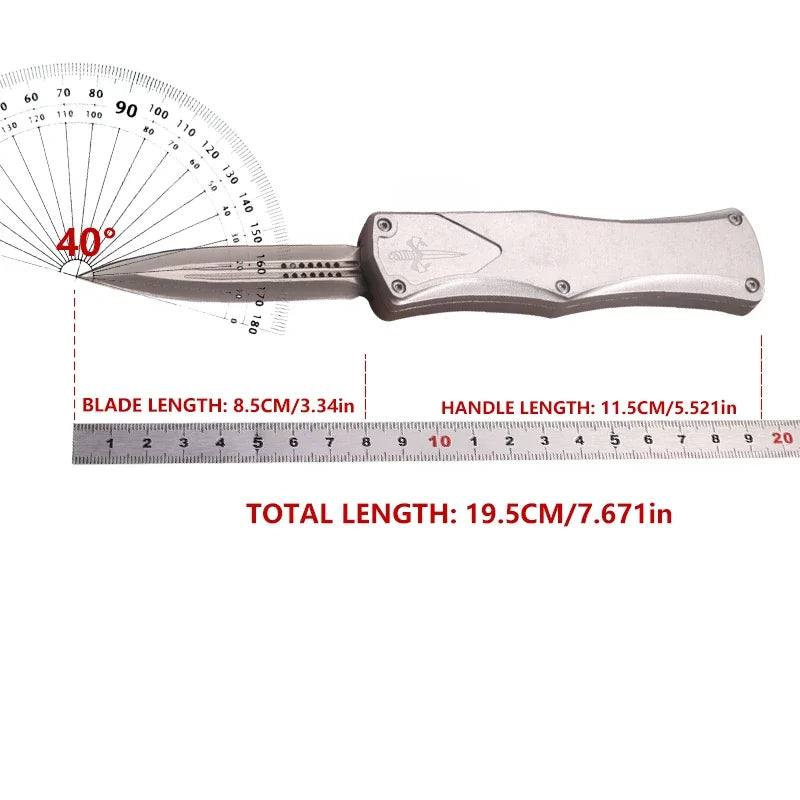 Micro Hera Assisted Folding Knife Silver 440C Steel Blade Outdoor EDC Knife