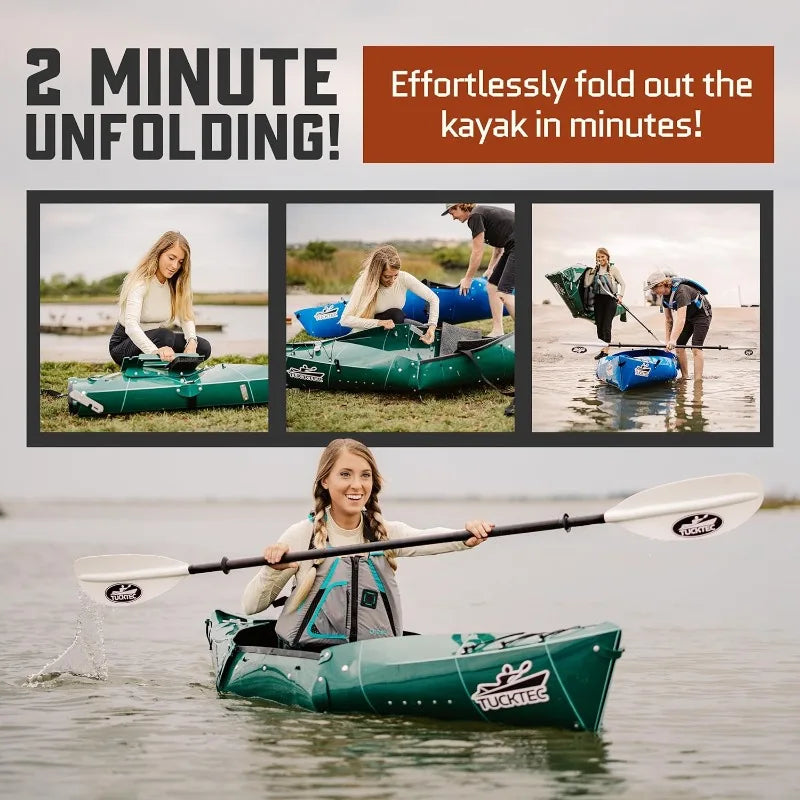Tucktec 10 Foot Pro Foldable Kayak Full Size Folding Kayak Portable Kayak for Adults Made in USA