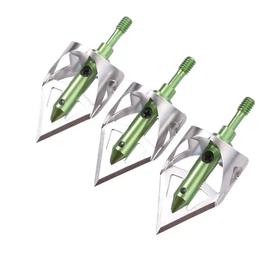 3 Pieces Hunting Broadheads 360 Cutting Archery Broadhead 100 Grain Screw-in Arrow Tip