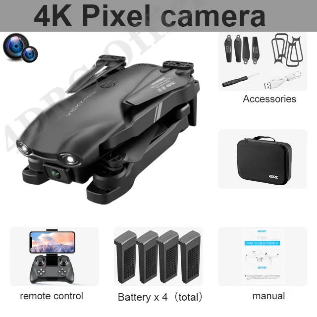 4DRC New Mini Drone With Wide Angle HD 4K 1080P Dual Camera WiFi FPV RC Foldable Quadcopter Gift Toys