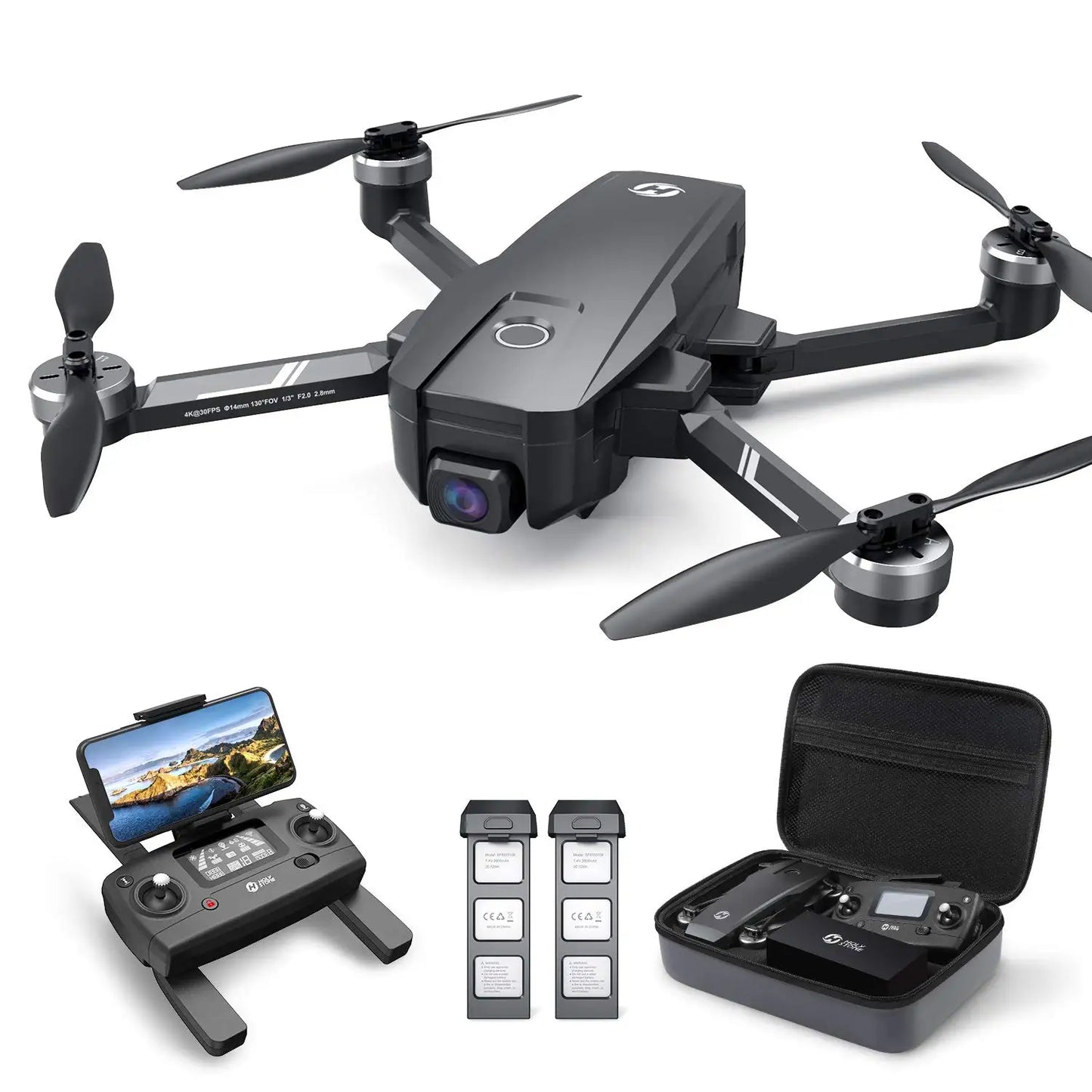 Holy Stone HS720E 4K Drone with Remote ID 46 Minute Flight Time 5GHz FPV 130 Degree FOV 4K 30FPS Brushless Auto Return Follow GPS