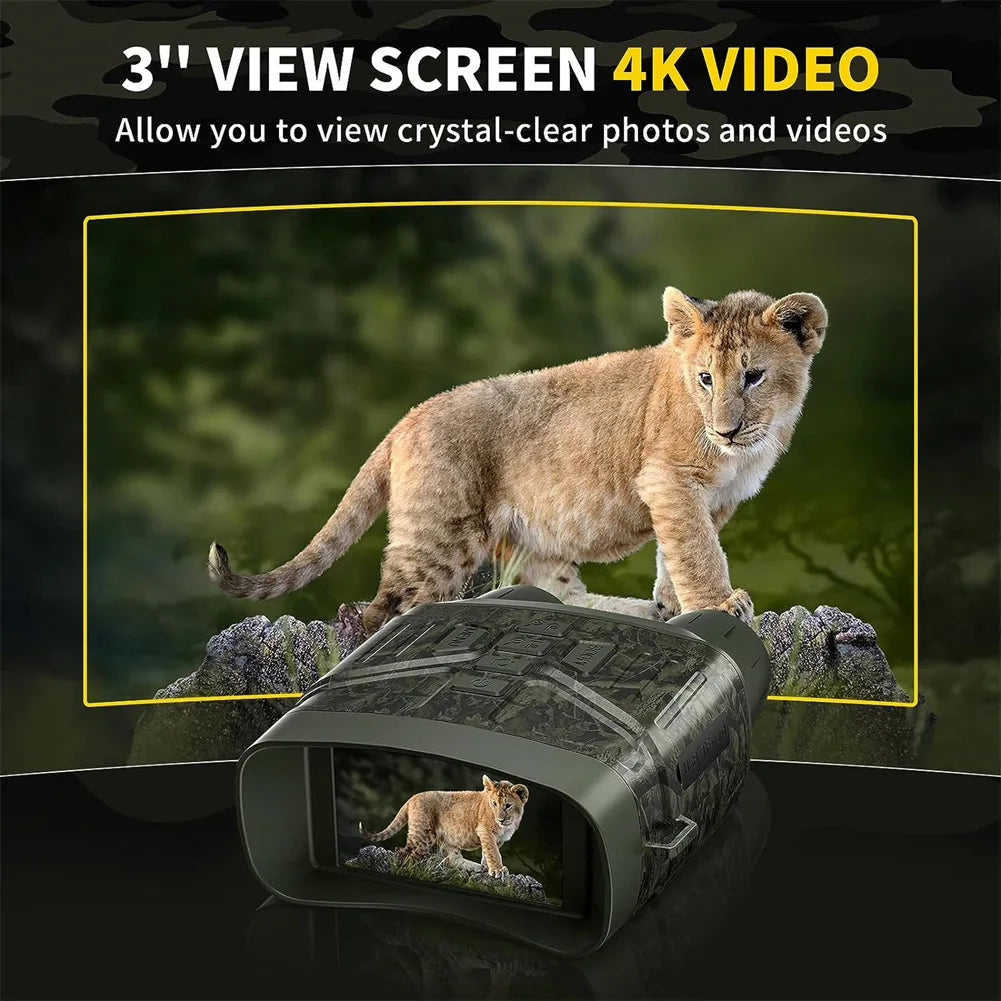 4K Night Vision Binoculars 5X Digital 800m Infrared Telescope Goggles for Hunting and Camping Video Recording