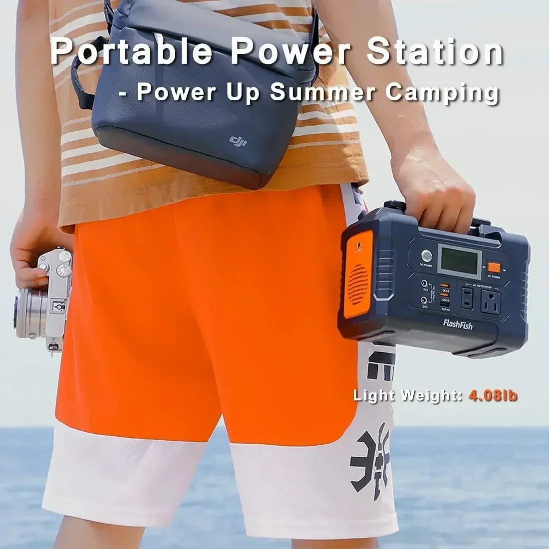 Portable Power Station 40800mAh Battery Charger Outdoor Emergency Supply 110230V Solar Generator AC 200W Powerbank