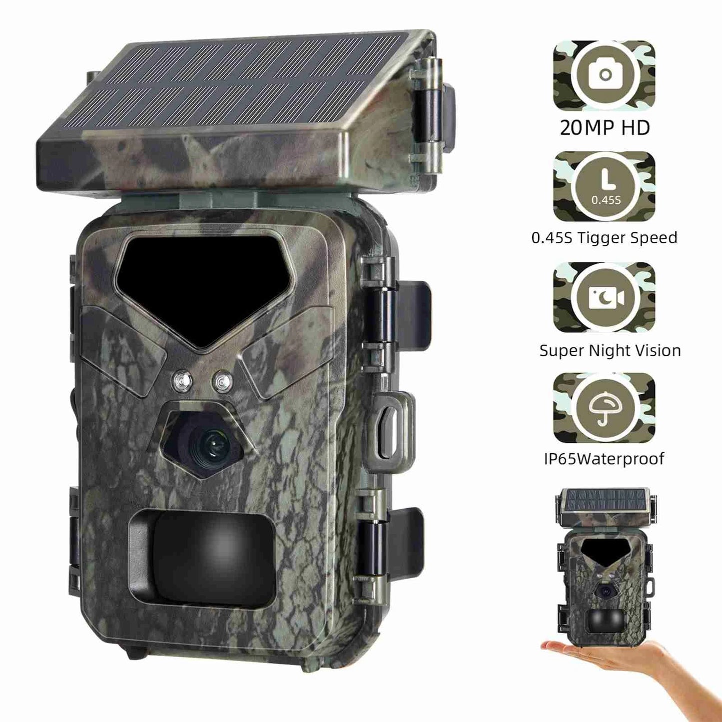 New Hunting Game Camera 20MP 1080P Night Vision Motion Activated Trail Camera 0.3s Trigger Speed for Outdoor Use