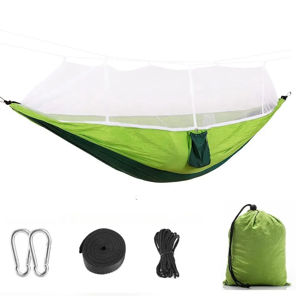 Camping Hammock With Mosquito Net Portable Double Hammock Tent for Two People With Straps Outdoor Garden Hammocks