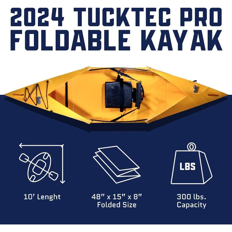 Tucktec 10 Foot Pro Foldable Kayak Full Size Folding Kayak Portable Kayak for Adults Made in USA