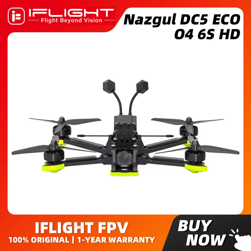 iFlight Nazgul DC5 ECO 6S O4 Pro HD Drone BNF with O3 Air Unit V1.1 Digital HD System and BLITZ ATF435 E55S Stack for FPV