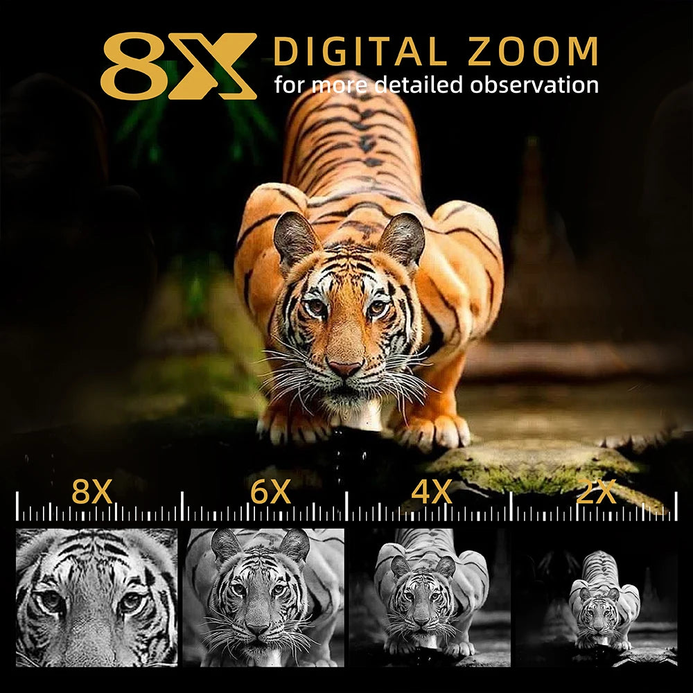 4K UHD Gen 2 3 Night Vision Hunting Binoculars 600m Head Mounted Helmet 8x Zoom NG Night Vision Goggles with Tactical Flashlight