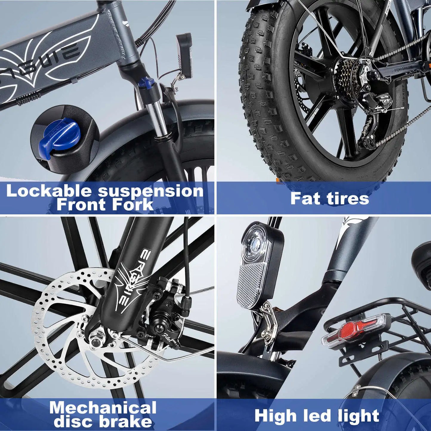 Engwe EP-2PRO E-Bike Folding 750W Motor 48V 13AH Lithium Battery Mountain Snow Electric Bicycle 20x4.0 Fat Tire Electric Bike
