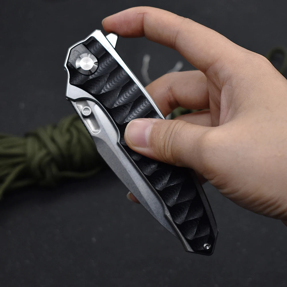 M390 Steel G10 Handle Ball Bearing Flipper Folding Knife Survival Outdoor Self Defense Hiking Pocket Camping Cutter Tool