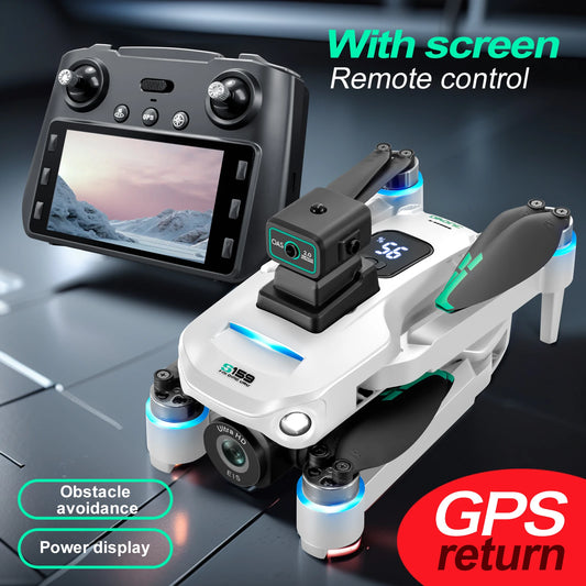 2025 Long Endurance GPS Drone with Dual Cameras 5.9 Inch LCD Remote Controller and Brushless Motor