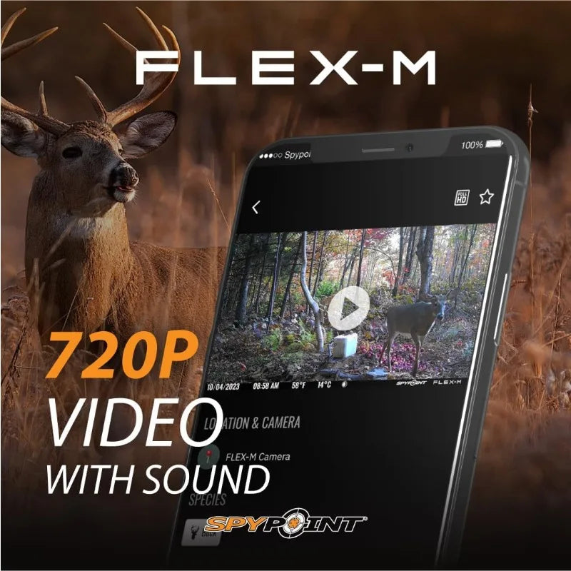 SPYPOINT Flex-M Twin Pack Cellular Trail Cameras Best Hunting Accessories No WiFi Needed GPS Night Vision