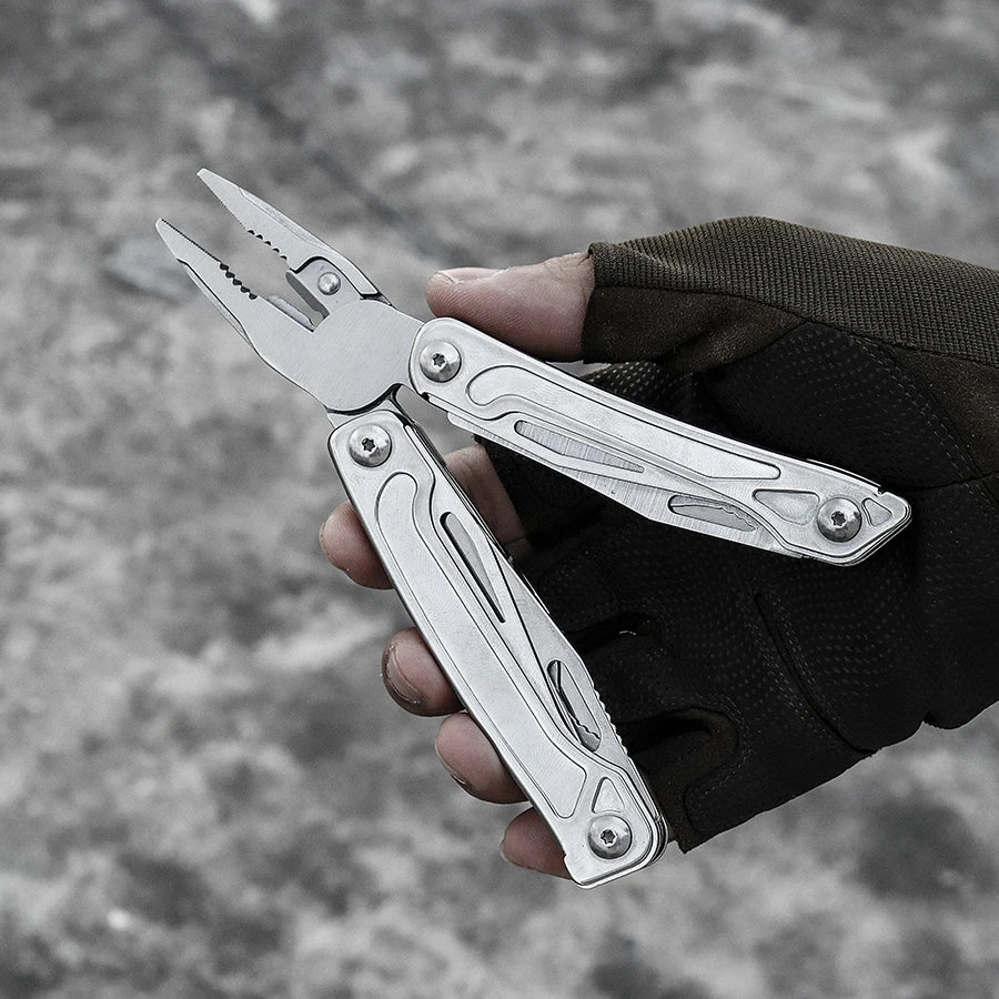 14 in 1 Multi Tool Pliers Stainless Steel Folding Pocket Knife Compact Survival Gear for EDC Camping Hiking Maintenance