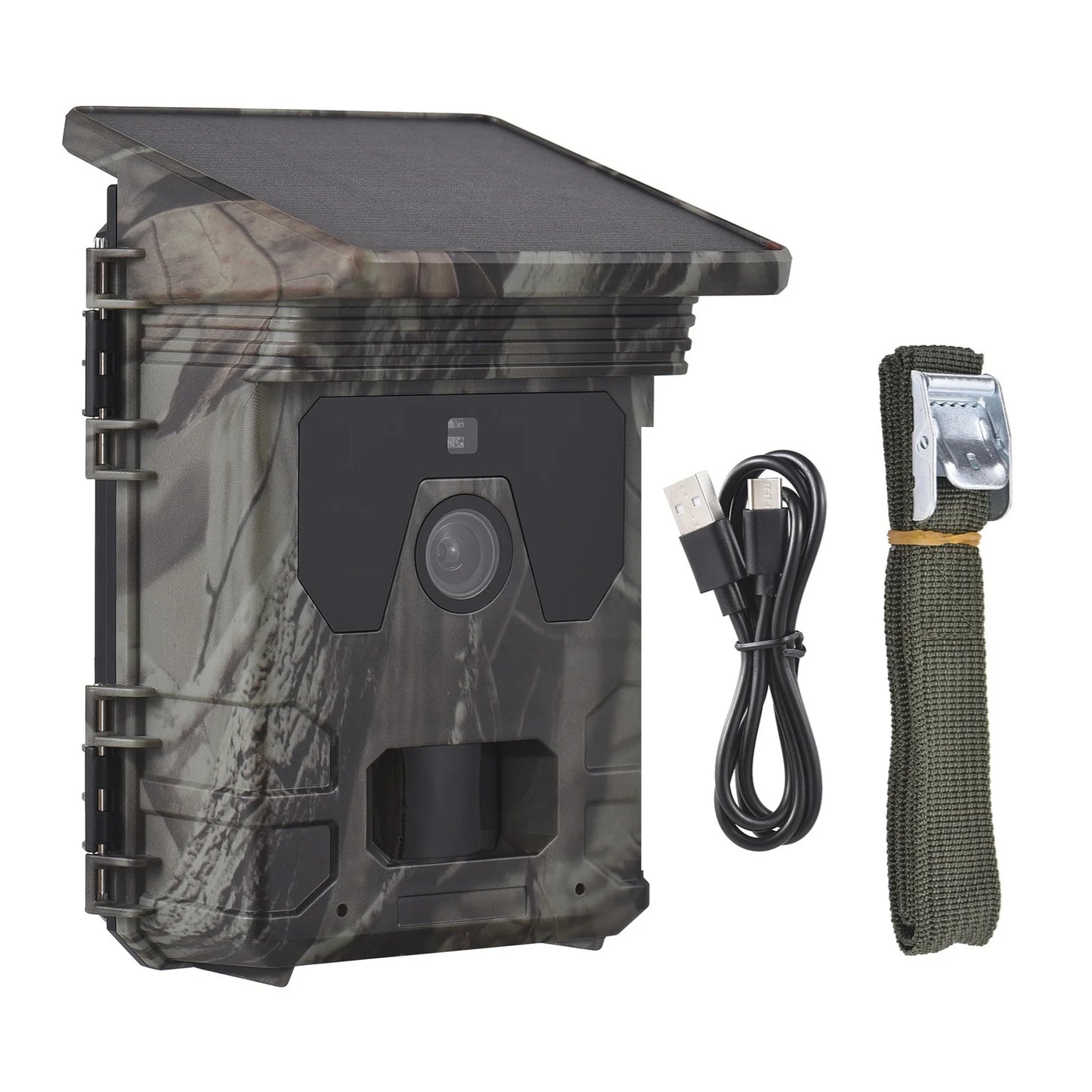 Solar Powered Night Vision Trail Camera 50MP 4K Hunting Camera 0.3s Trigger Time Wildlife Monitoring