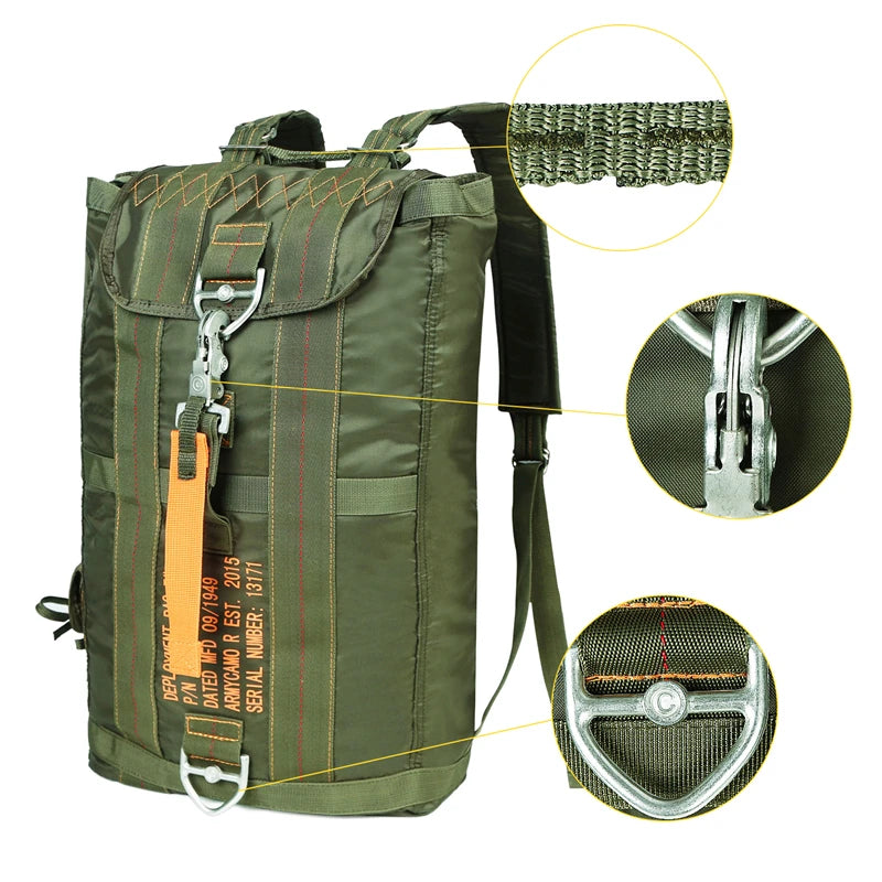 Durable All Purpose Backpack Lightweight Carryall Parachute Bag For Outdoor Hunting Hiking School Travel