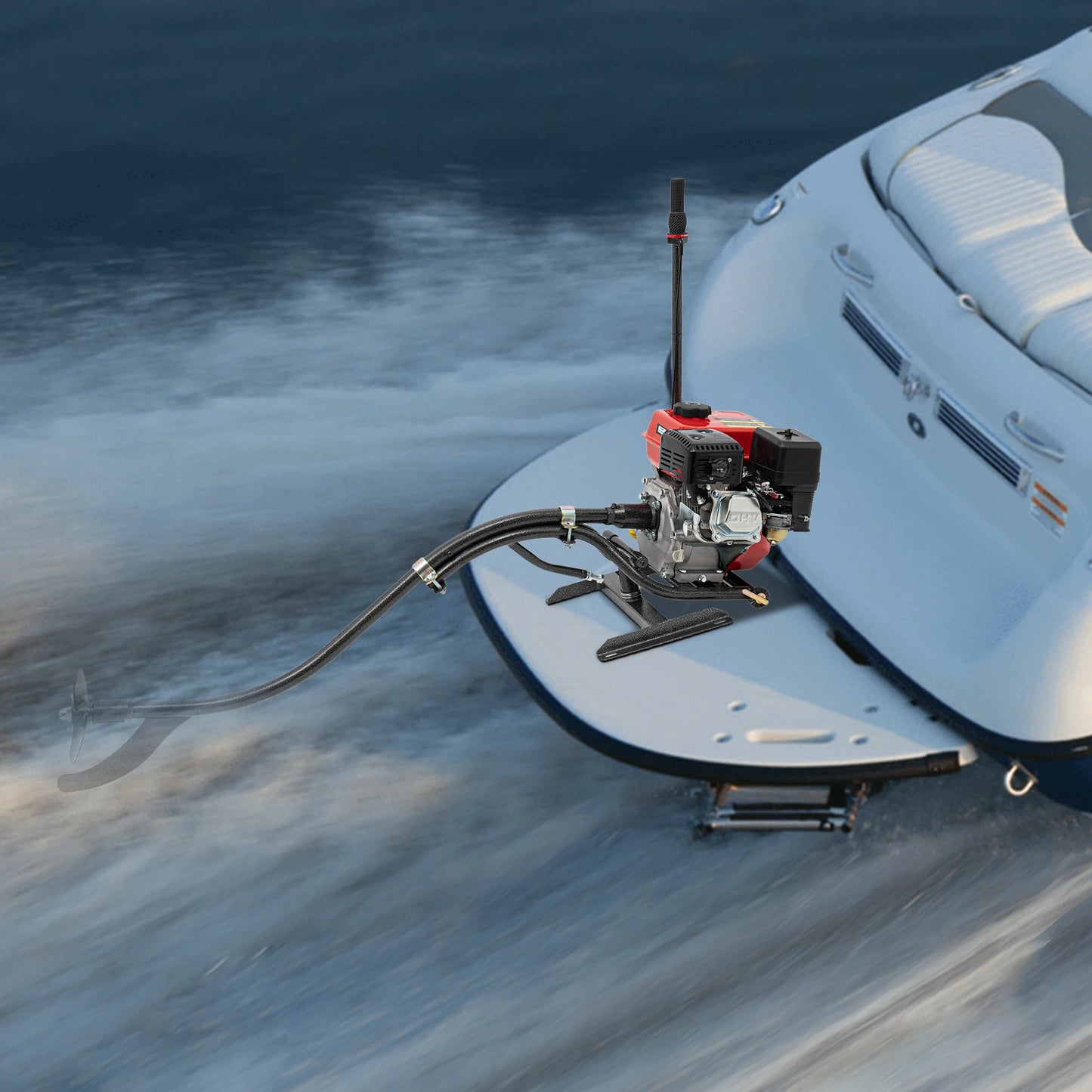 7.5HP 212CC 4 Stroke Outboard Motor Heavy Duty Inflatable Fishing Boat Engine for Stern 9.84 to 19.69 Feet Dinghies