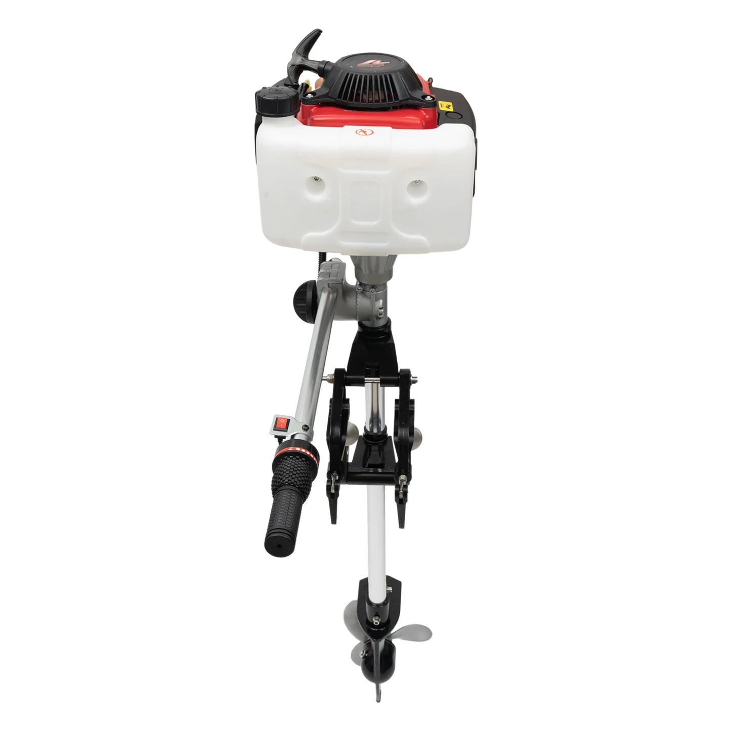 1.6KW 4 Stroke Outboard Motor Fishing Boat Air Cooling Engine Kit with 360 Degree Control Lever for 7.5 to 16.4 Feet Inflatable Boat Kayak