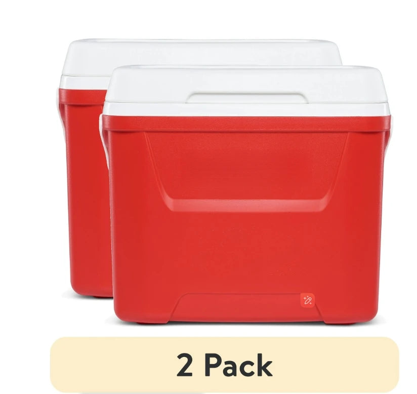 28 QT Outdoor Picnic Camping Cooler with Swing Away Handle for One Hand Carrying Ideal for Picnic Camping and Parties
