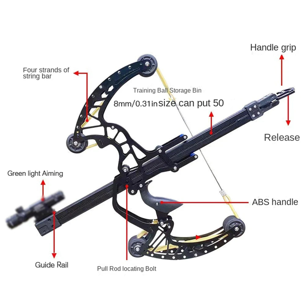 New All Metal 50 Round Compound Bow and Arrow Slingshot Steel Ball Double Outdoor High Precision Green Light Bow