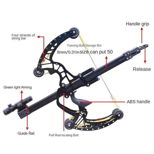 New All Metal 50 Round Compound Bow and Arrow Slingshot Steel Ball Double Outdoor High Precision Green Light Bow
