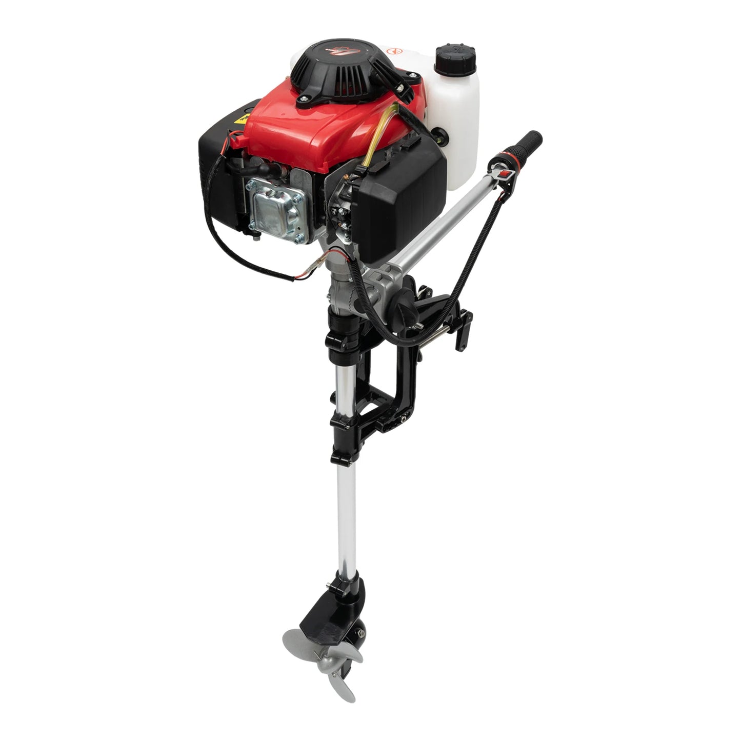 1.6KW 4 Stroke Outboard Motor Fishing Boat Air Cooling Engine Kit with 360 Degree Control Lever for 7.5 to 16.4 Feet Inflatable Boat Kayak